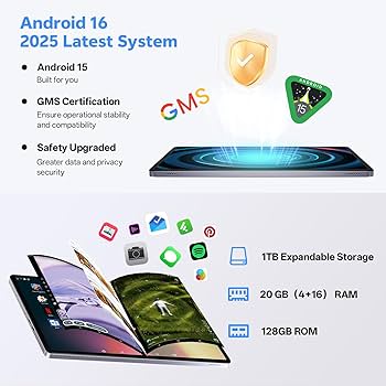 Amazon.com : 2025 Android 16 Tablet with Keyboard, 20GB+128GB 11