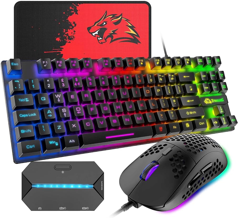 Amazon | ゲーミングキーボード マウス セット 88キー 軽量 LEDバック