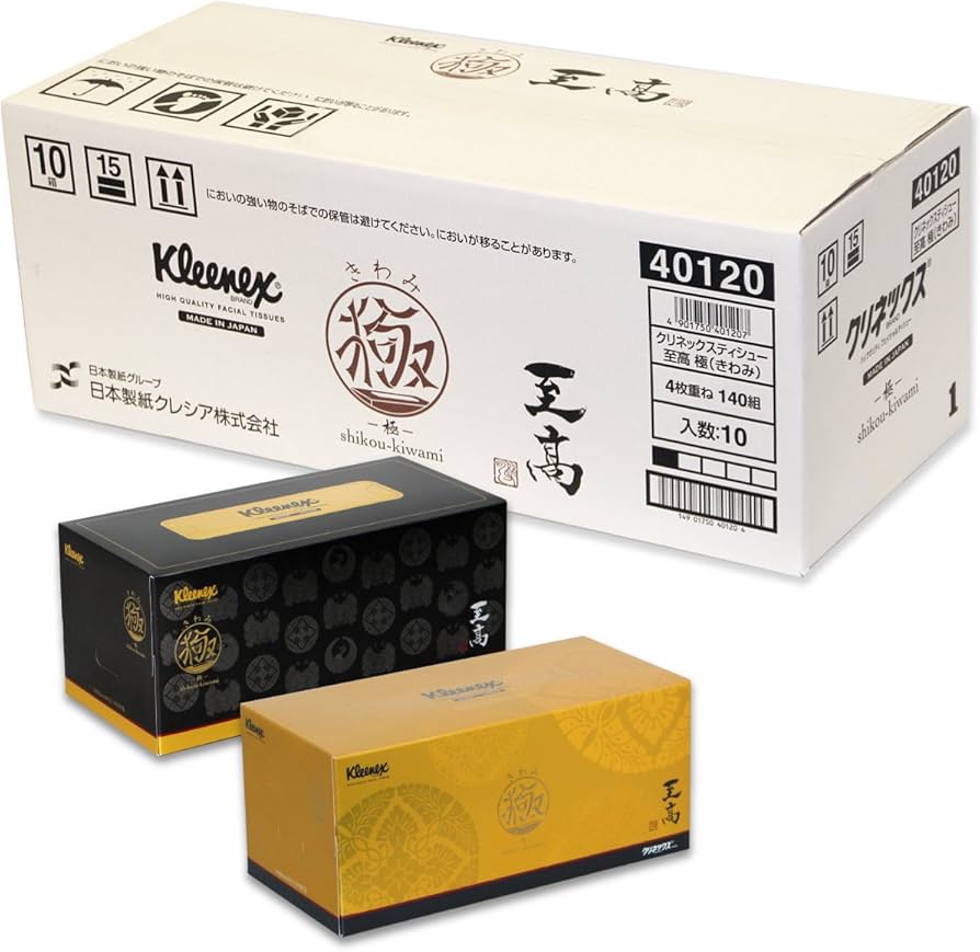 Amazon.co.jp: ティッシュ 4枚重ね 560枚(140組) 10箱 クリネックス
