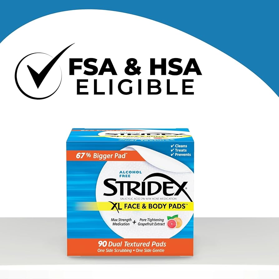 Amazon.com : Stridex XL Face Body Pads, 90 Count : Health & Household