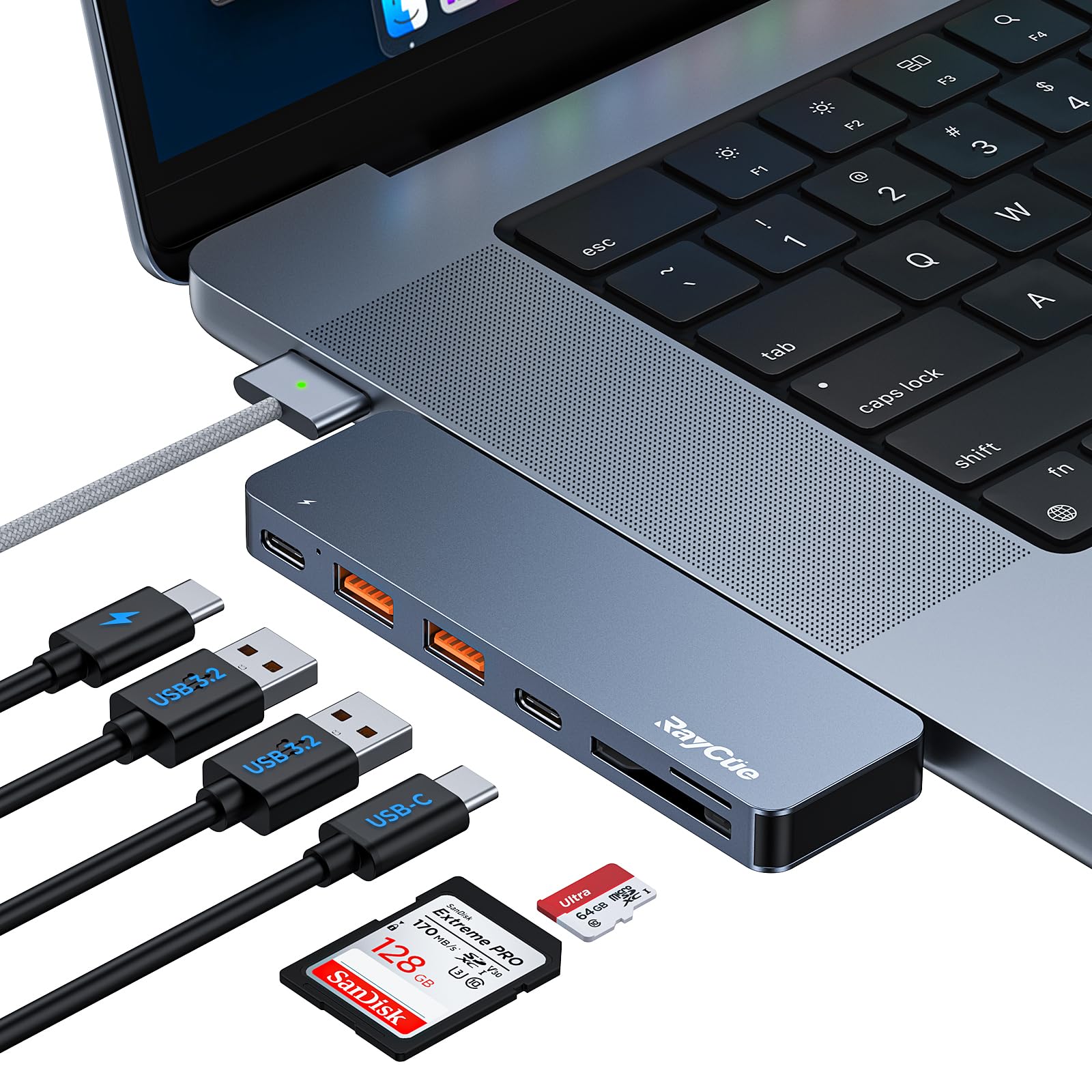 Amazon.com: RayCue USB C Adapter for MacBook Pro/Air M1 M2 2023