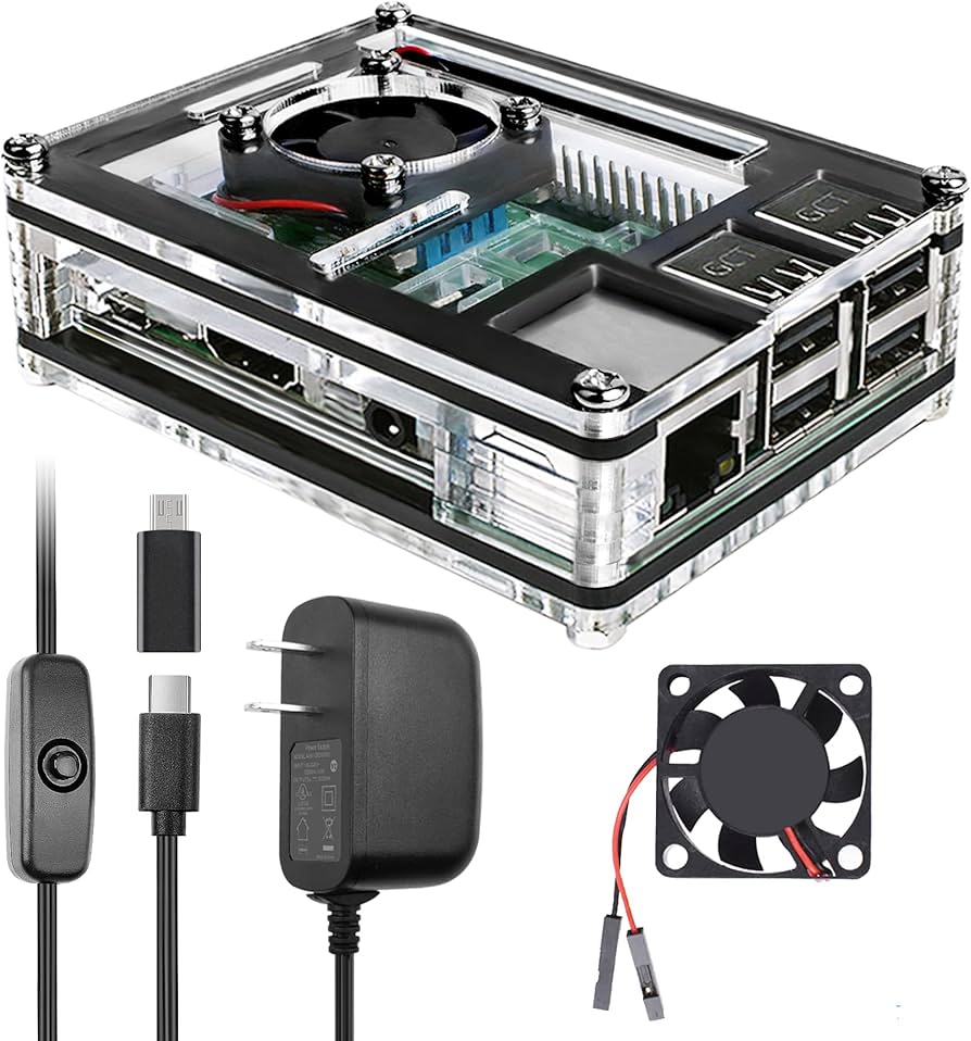 Amazon.co.jp: Miuzei Raspberry Pi 3 B+ケース ファン冷却Pi 3Bケース