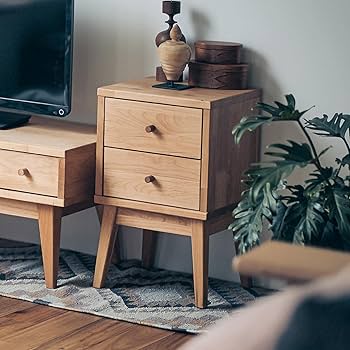 Amazon｜[ベルメゾン] サイドテーブル 天然木 アルダー材 サイド