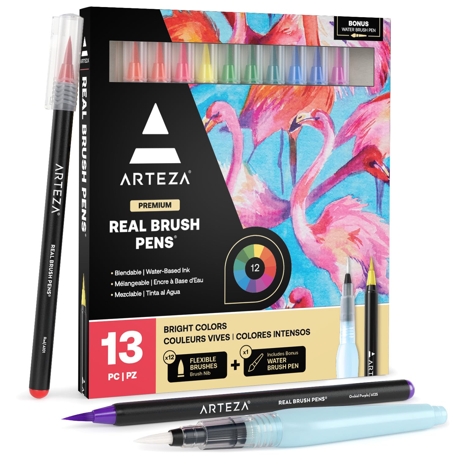 Amazon.com: ARTEZA Real Brush Pens, Set of 12, Bright Tones