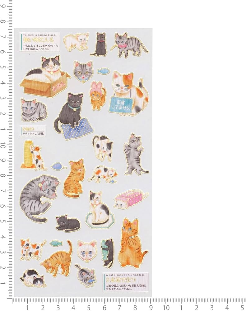 Amazon | カミオジャパン シール 大人の図鑑シール 猫の気持ち 700651
