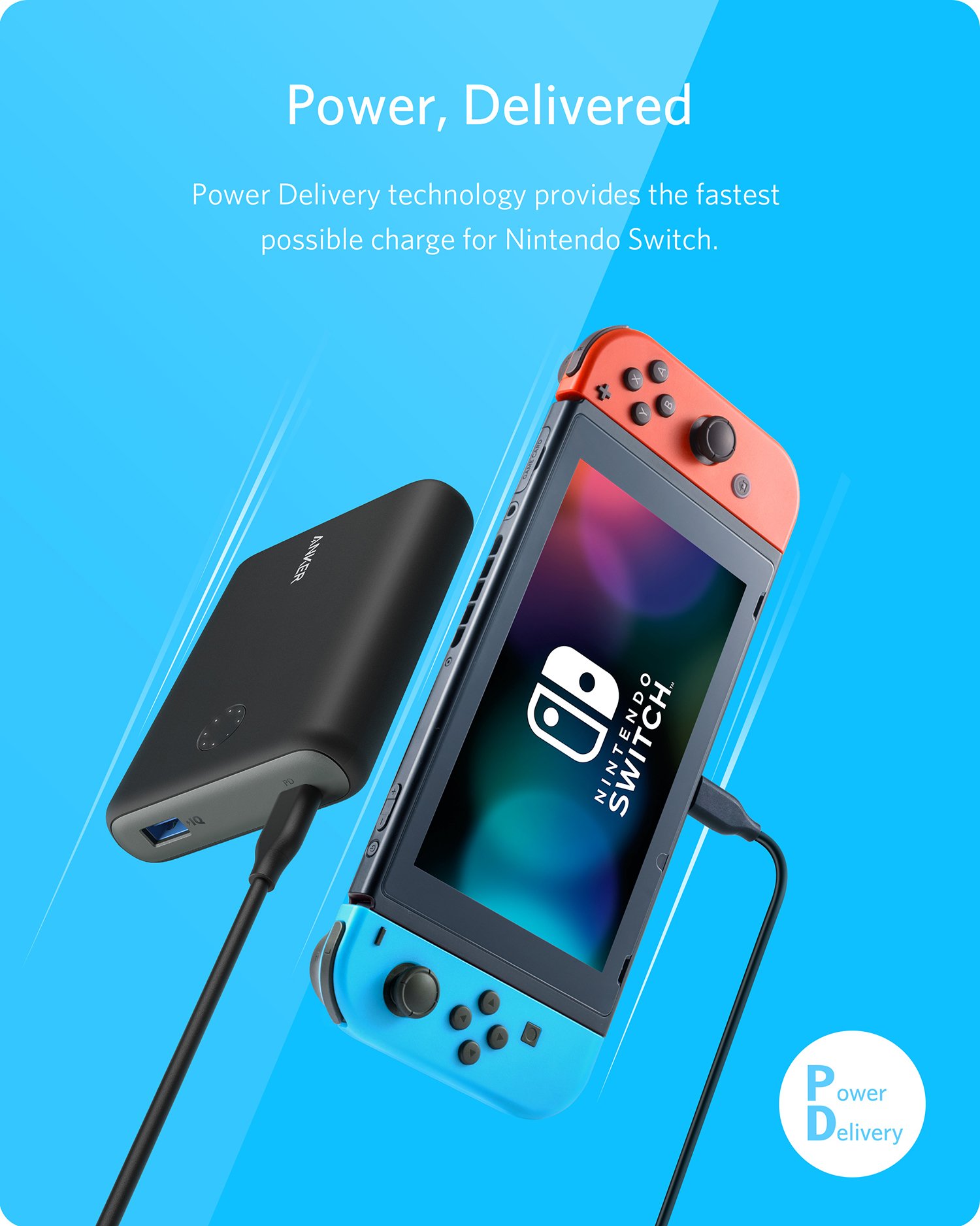 Amazon.com: [Power Delivery] Anker PowerCore 13400 Nintendo Switch