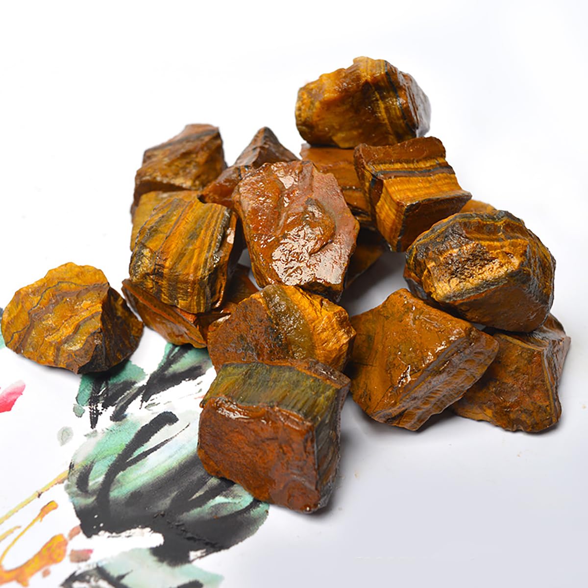 Amazon.co.jp: SUKIMIND 400gセット イエロータイガーアイ 原石 かち