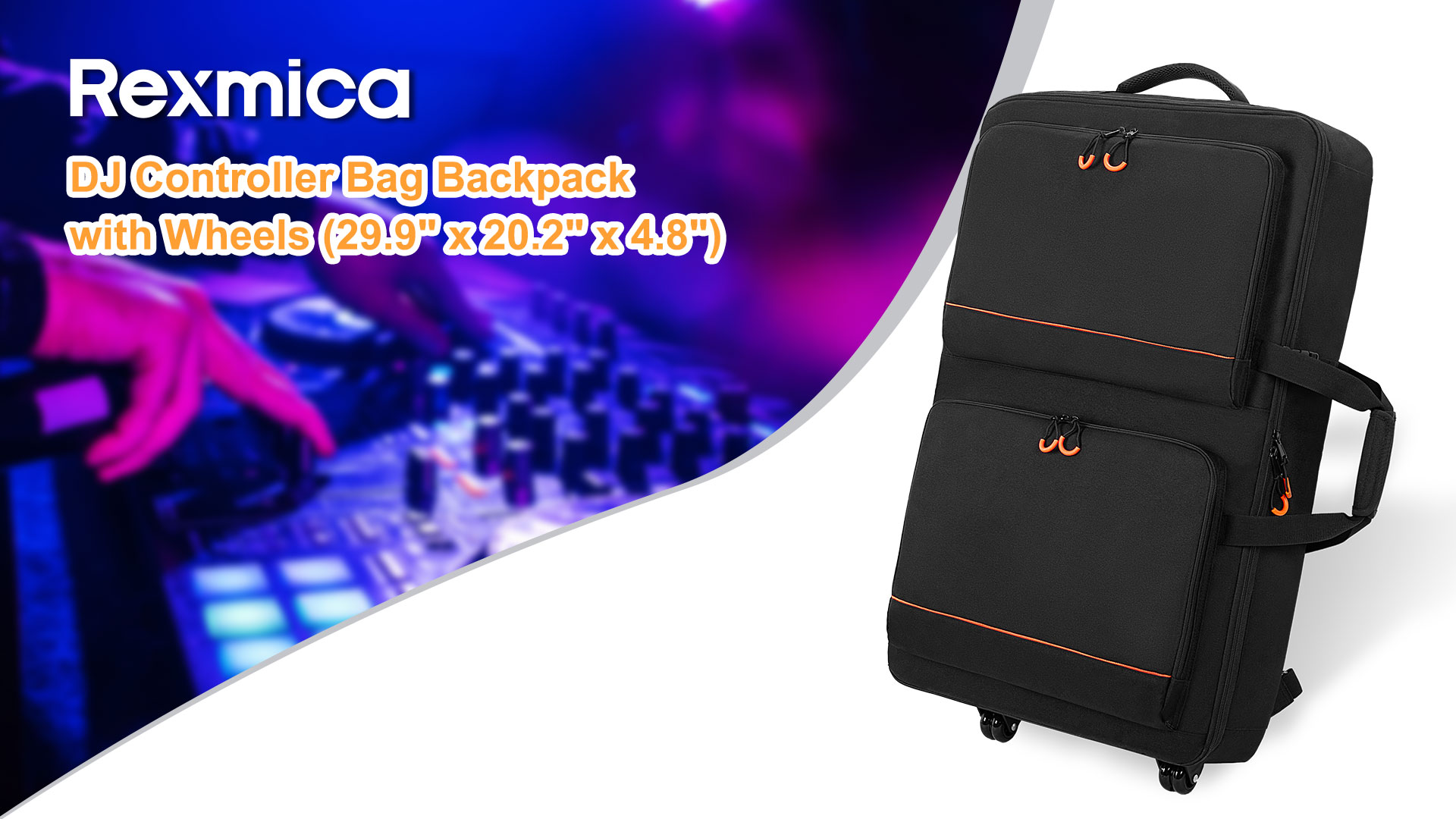 Amazon.com: Rexmica DJ Controller Bag Backpack with Wheels