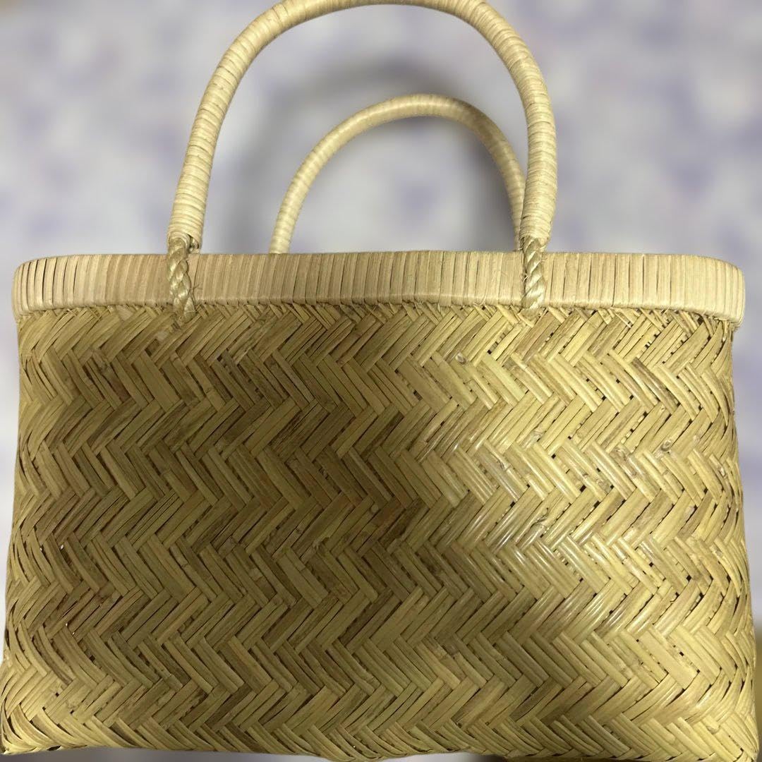 黄金鳥越竹細工 市場かご 新品 大サイズ○特選○ 黄金鳥越竹細工 市場かご