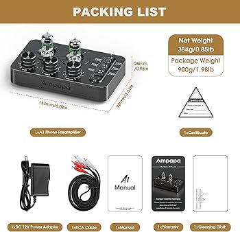 Amazon.com: Ampapa A1 Vacuum Tube Phono Preamp, Headphone Amp, Hi