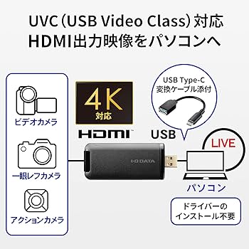 Amazon | アイ・オー・データ USB HDMI変換アダプター [4K対応] ライブ