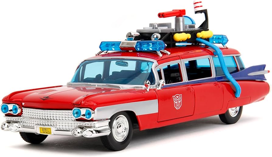 Amazon.com: Jada Toys 1:24 Ghostbusters Ecto-1 Mashup with Optimus