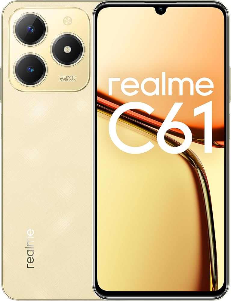 Realme C61 4G 6GB/128GB Gold (Sparkle Gold) Dual SIM : Amazon.com