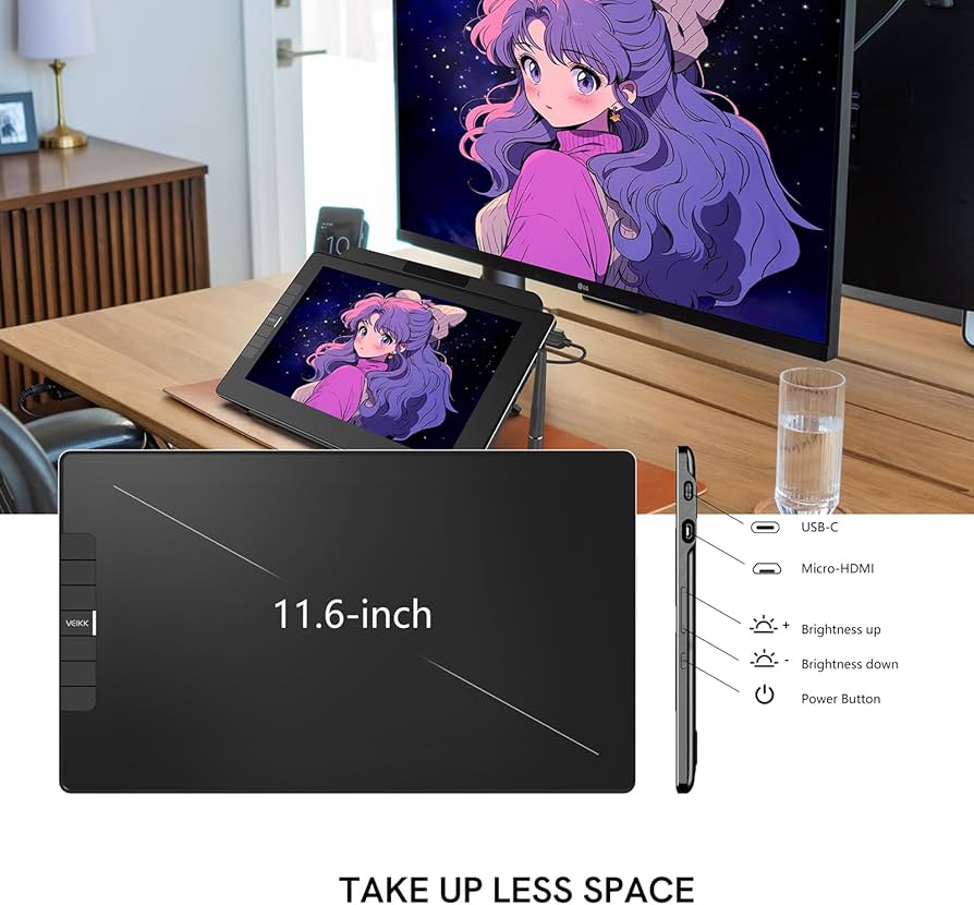 Amazon.com: VEIKK VK1200 V2 Drawing Tablet with Screen,11.6-inch