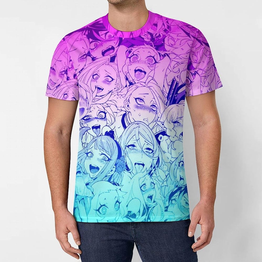 Amazon | [FASEDATE] Tシャツ メンズ 半袖 アヘ顔 アニメ キャラクター