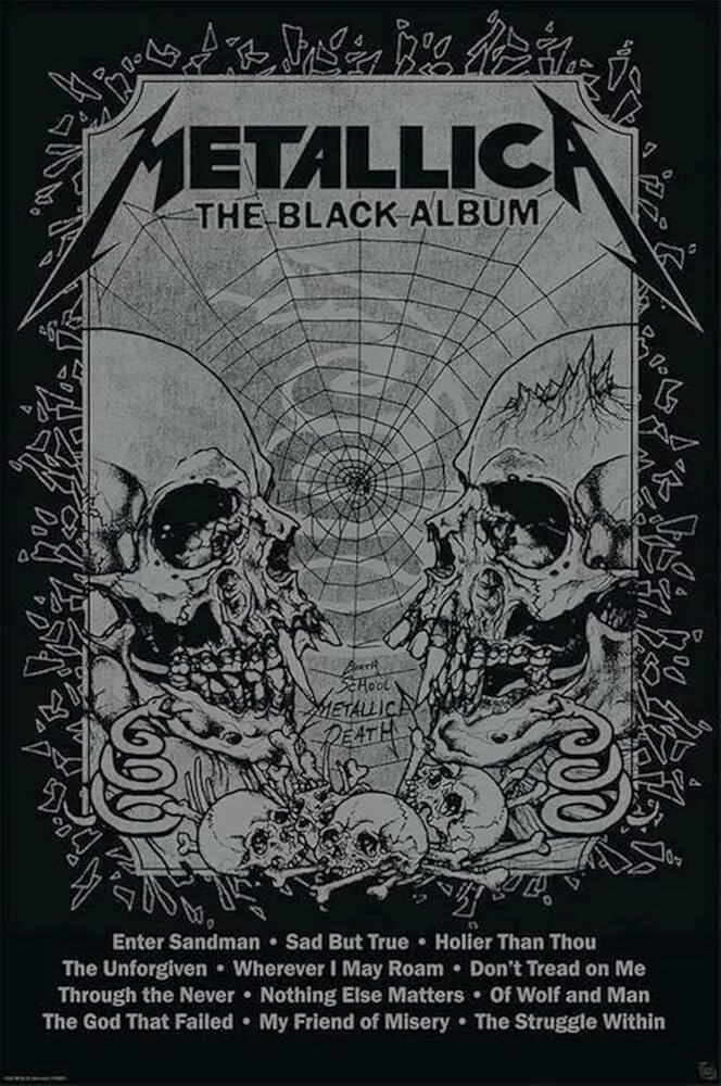 Amazon.com: Metallica - Music Poster (The Black Album - Album