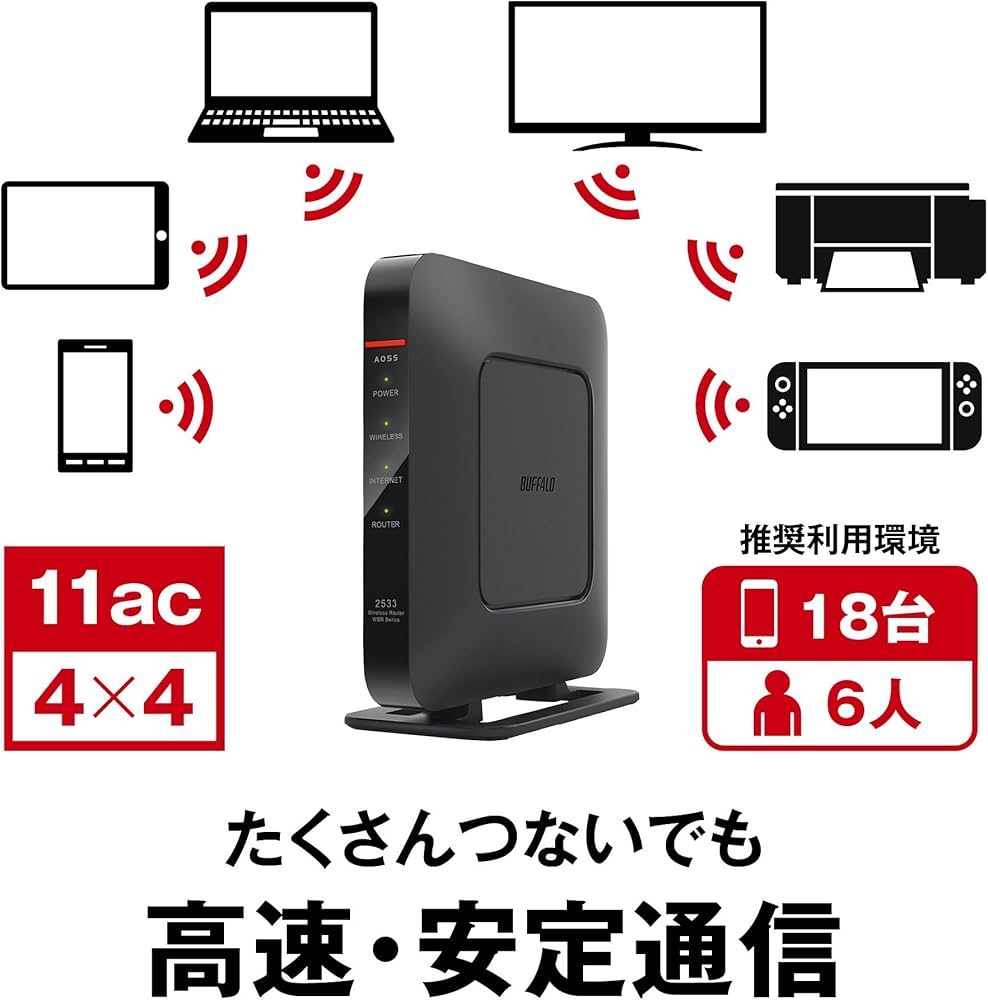 Amazon | BUFFALO WiFi 無線LAN ルーター WSR-2533DHPL 11ac ac2600