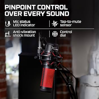 Amazon.com: HyperX QuadCast - USB Condenser Gaming Microphone, for