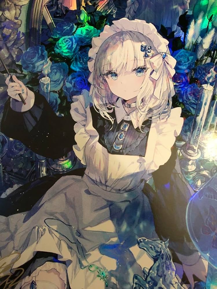 メイドと青透館 直筆サイン入りオーロラアートA3藤ちょこ