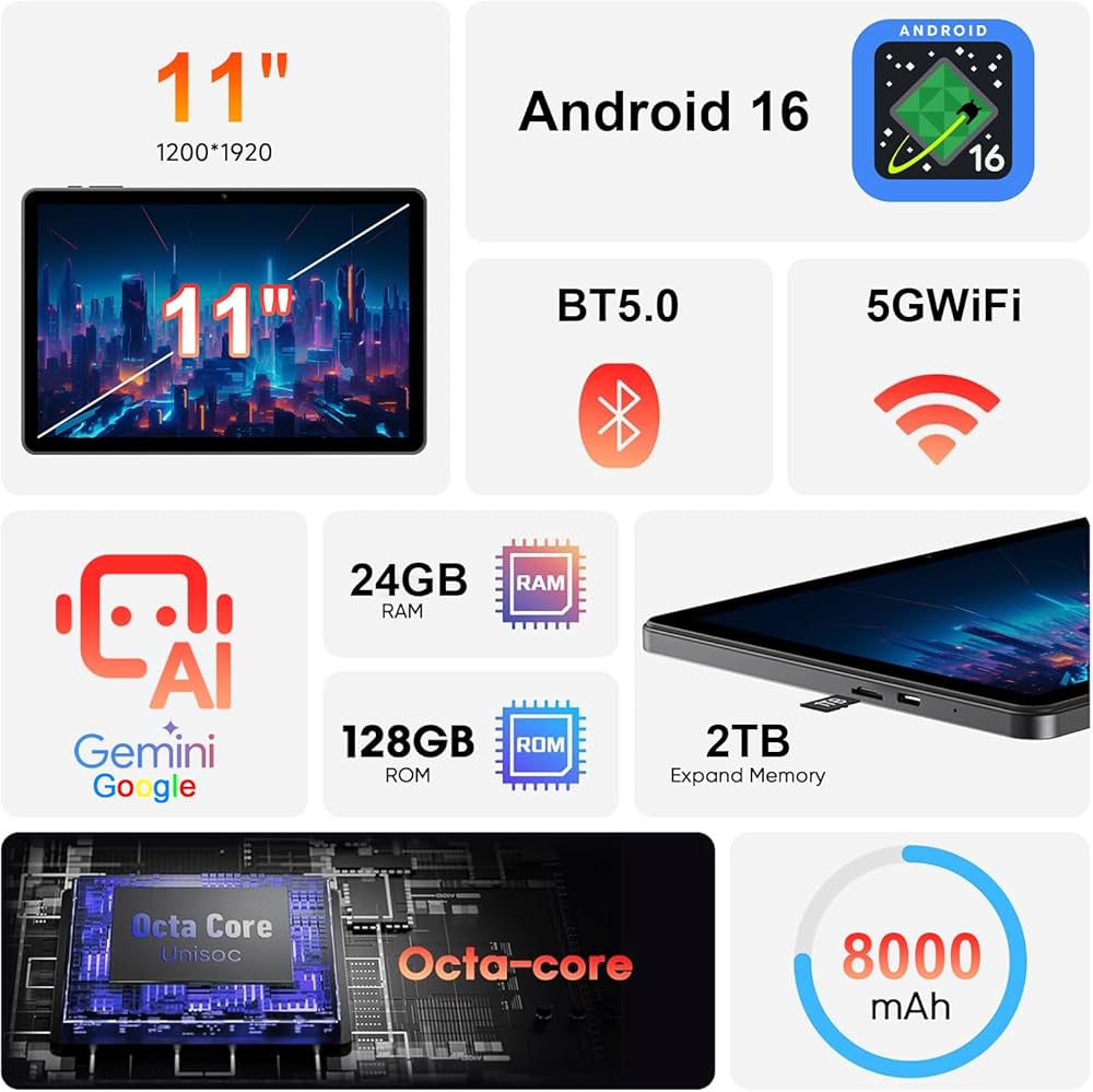 Android16タブレット WiFiモデル 24GB+128GB+2TB拡張 Amazon.co.jp