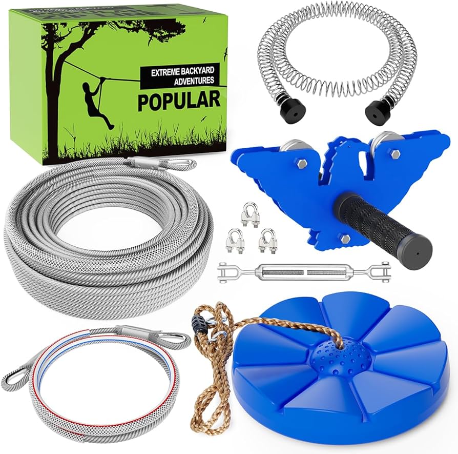 Amazon.com: X XBEN Zip line Kits for Backyard 98FT, Zip Lines for
