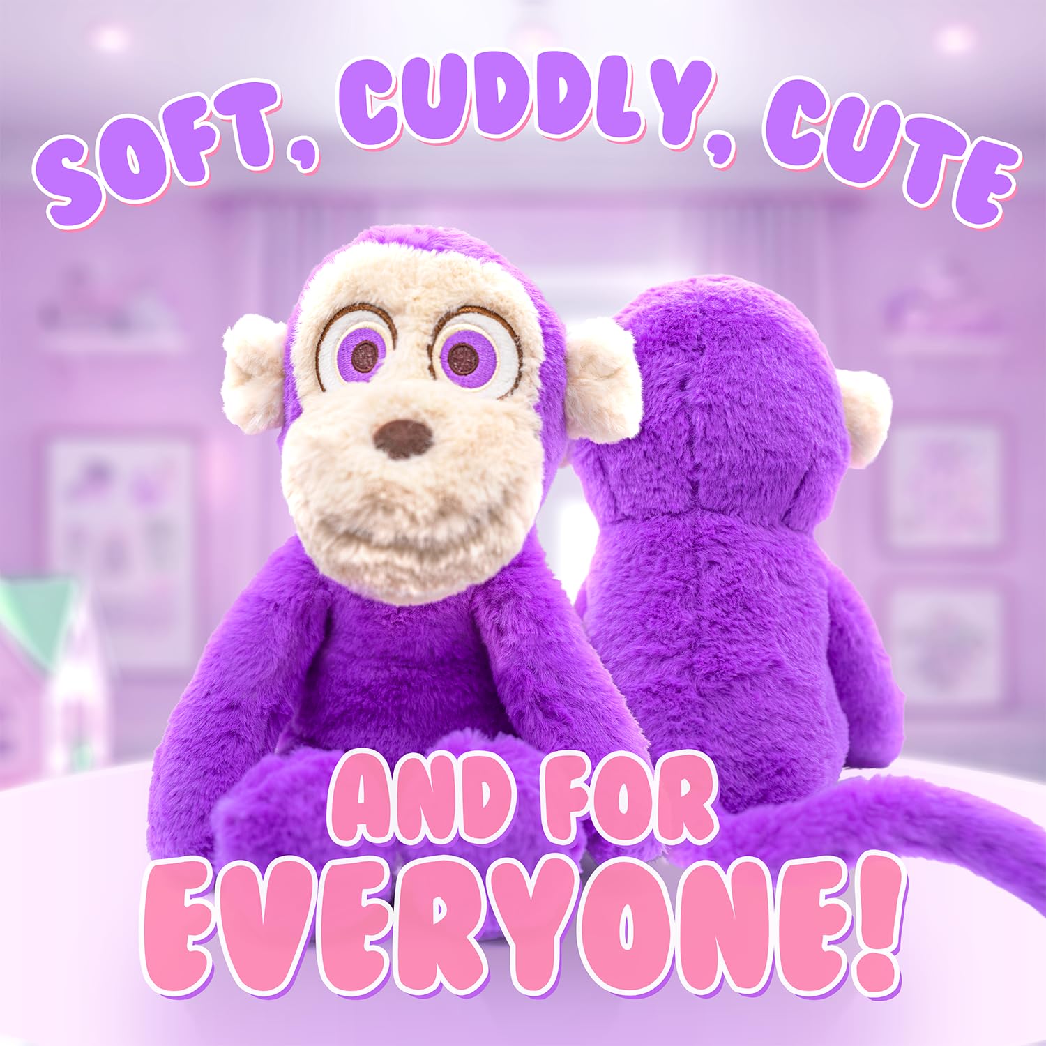 Amazon.co.jp: Floofurds パープルモンキーぬいぐるみ - 感情的な