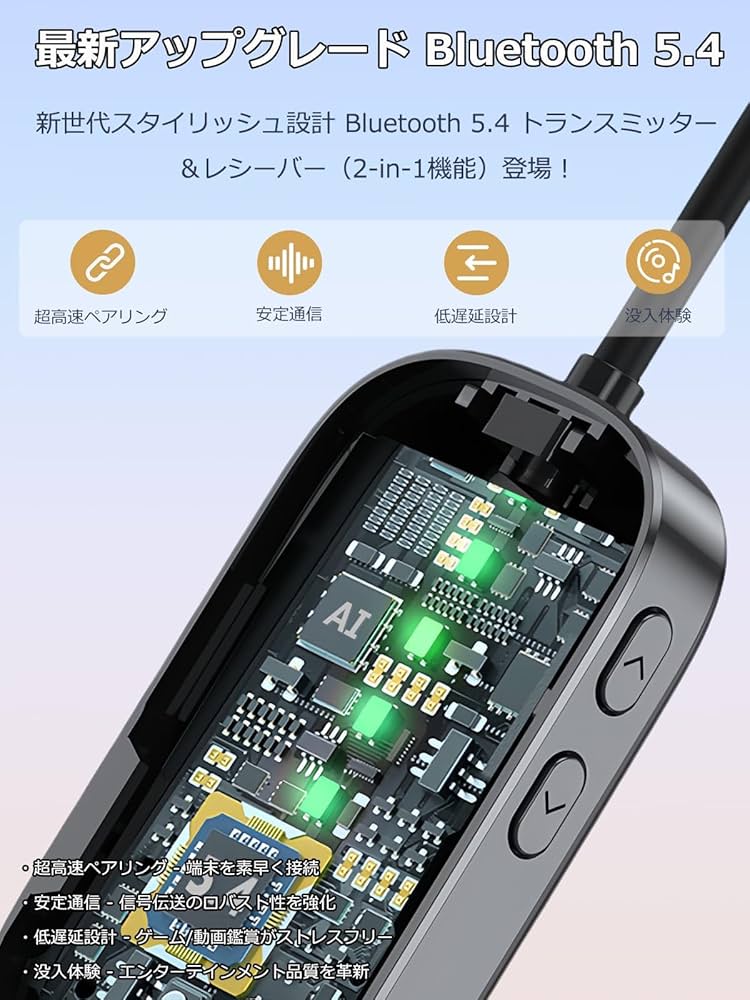 Amazon | Bluetooth 5.4 トランスミッター ＆ レシーバー 2-in-1
