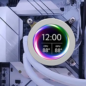 Amazon.co.jp: 2.8インチ丸型LCDコンピュータ温度モニター、プラグ