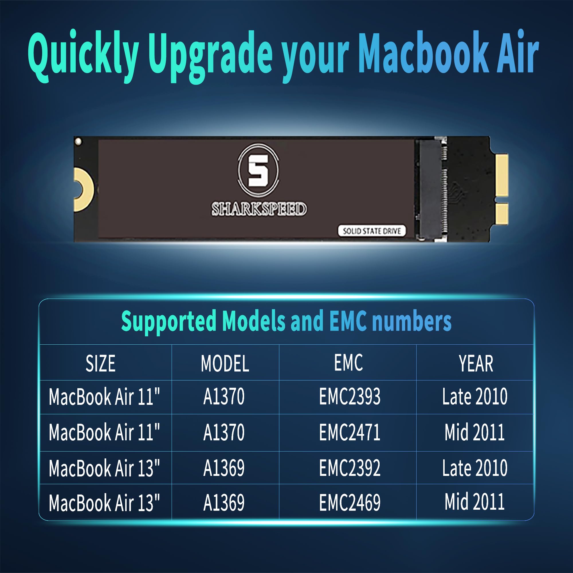 Amazon.com: S SHARKSPEED SSD 256GB Upgrade for MacBook Air 2010