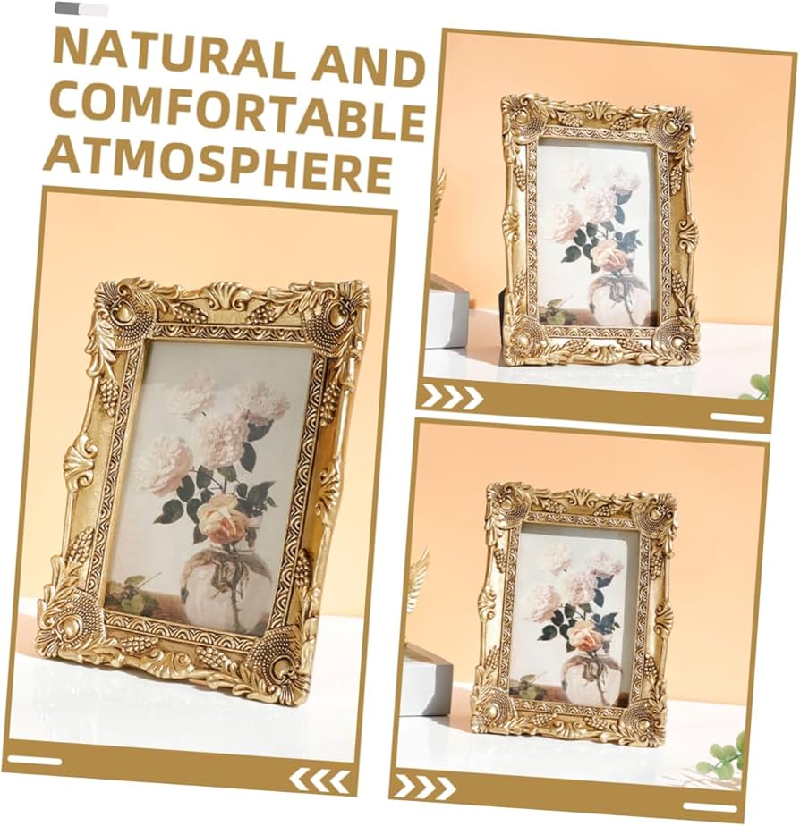 Amazon.co.jp: MUSISALY アンティーク写真フレーム ゴールドエンボス