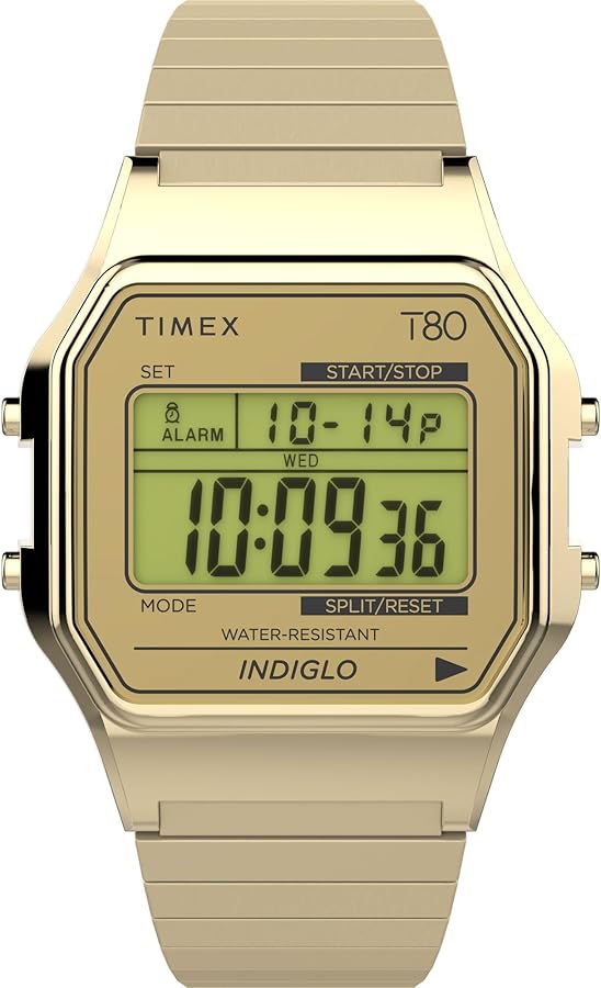 Amazon.com: Timex Unisex T80 34mm Watch - Gold-Tone Expansion Band