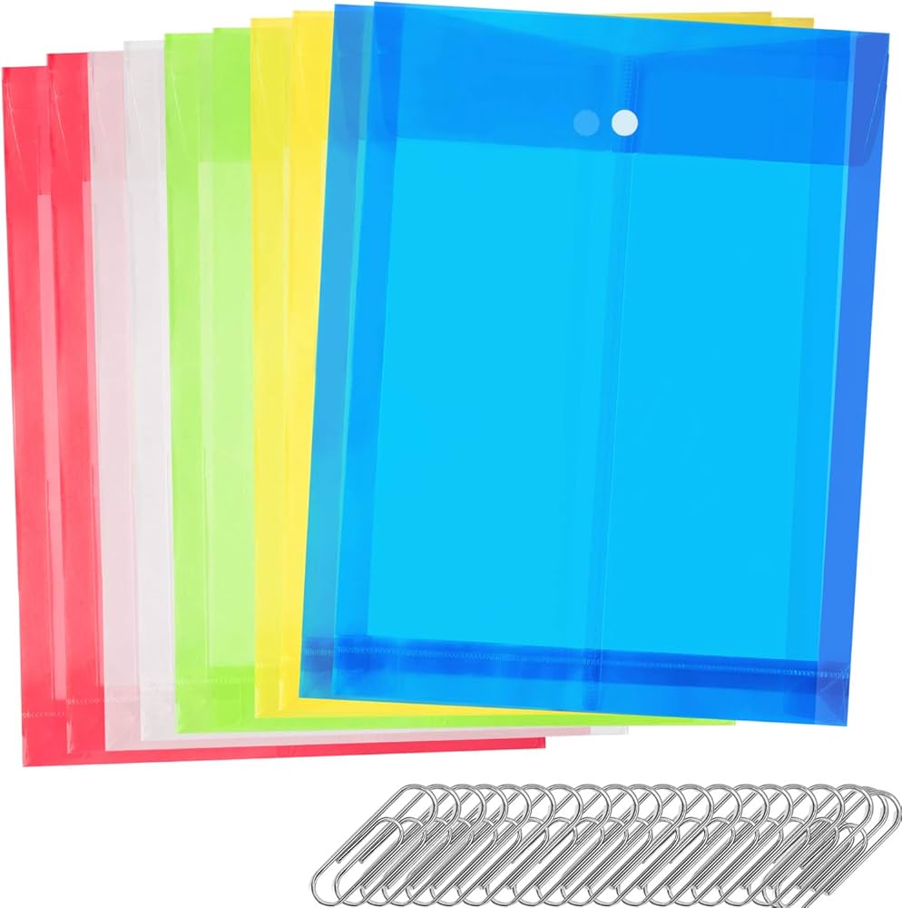 Amazon | YOUOWO ファイルバッグ ボタン式 クリアーホルダー 大容量 A4