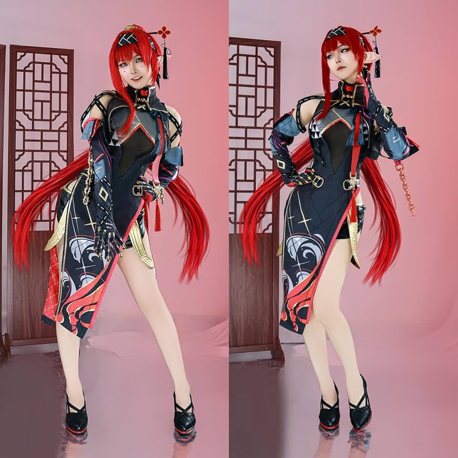 Amazon.co.jp: ウィッグ付き 鳴潮 インリン 吟霖 コスプレ衣装 フル