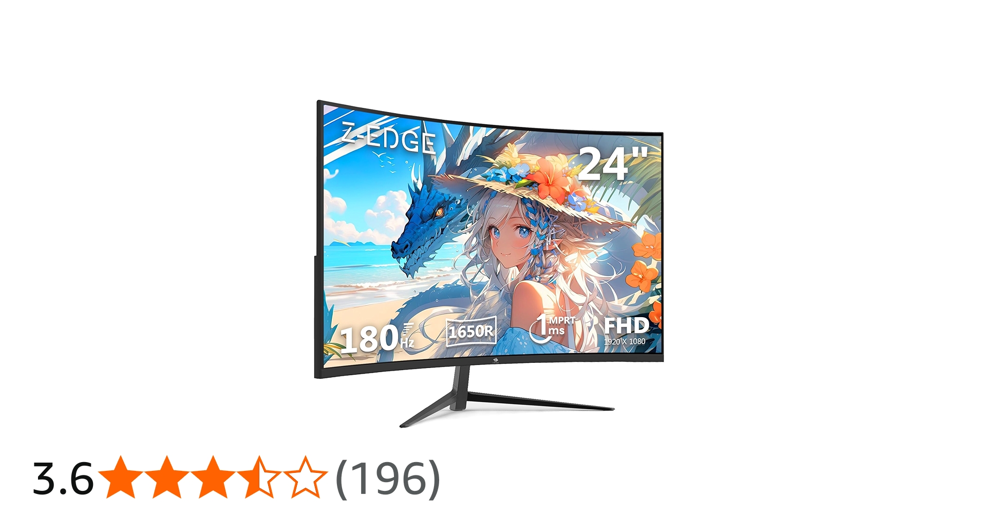 Amazon.co.jp: Z Z-Edge(ゼロエッジ) 湾曲ゲーミングモニター 24型