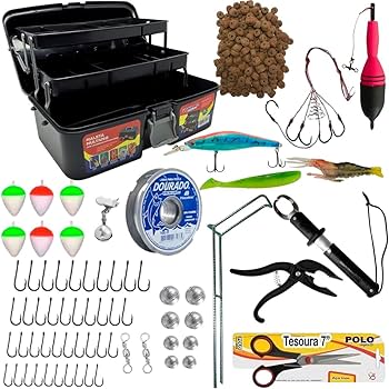 Kit Pesca Completo Maleta Iscas Anzol Chumbada E Alicate | Amazon