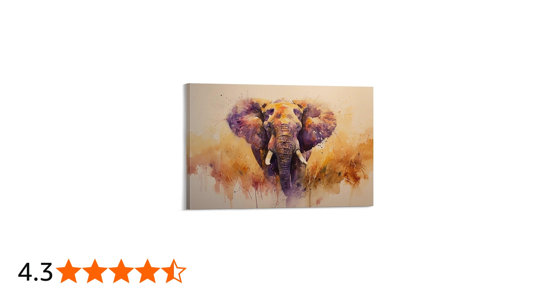 Amazon.co.jp: 絵画 水彩の象インテリア 絵画 動物イラストアート 油絵