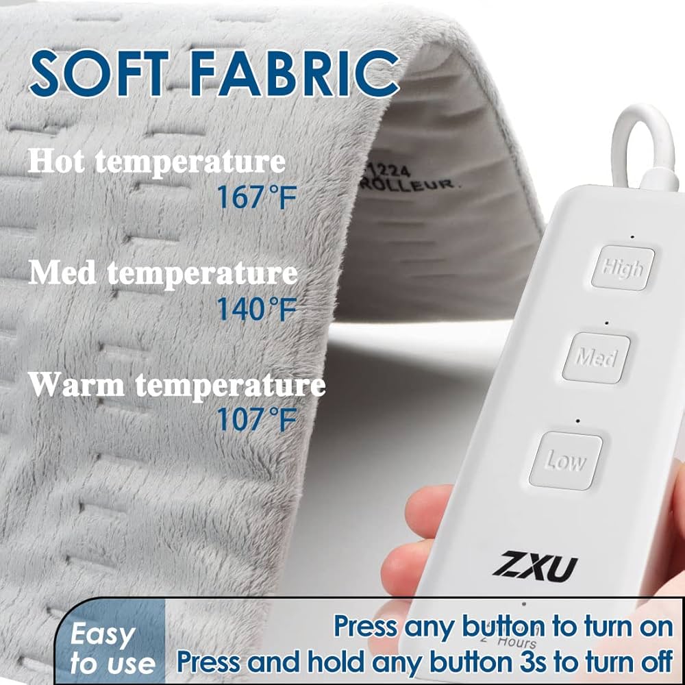 Amazon.com: ZXU Heating Pad for Back Pain and Cramps Relief, 12” x