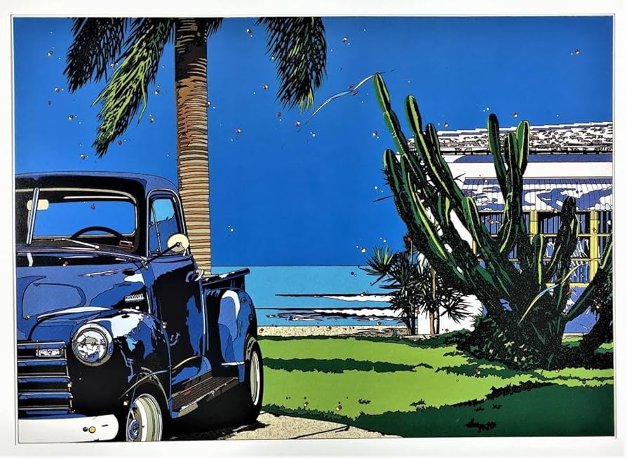 Amazon.co.jp: 鈴木英人 A4タイプ額入り□1989『 BLUE SKY BLUES