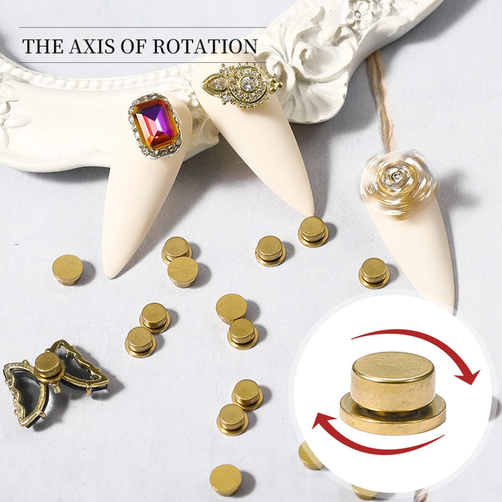 Amazon | ベアリングツール 20個セット 回転 台座 ネイルパーツ 立体