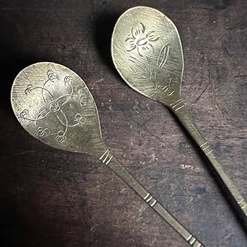 Amazon.co.jp: スッカラ 薬匙 中国 韓国 李朝 スプーン 朝鮮工芸 真鍮