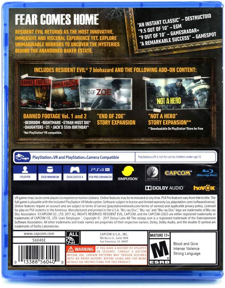 Amazon.co.jp: Resident Evil 7 Biohazard Gold Edition (輸入版:北米