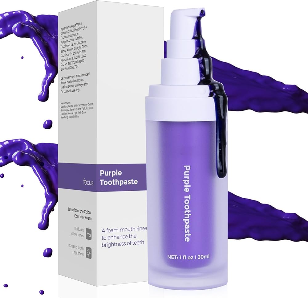Amazon.com : GlorySmile Purple Teeth Whitening Toothpaste, Color