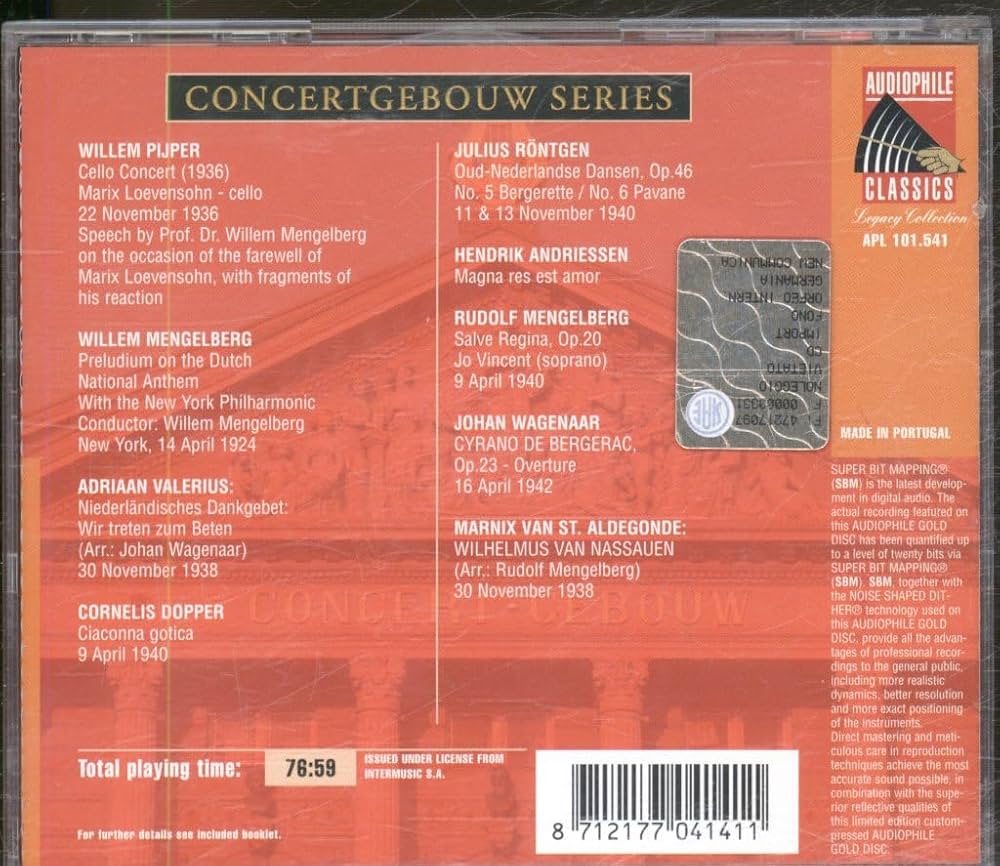 MENGELBERG / CONCERTGEBOUW ORCH, MENGELBERG,WILLEM, ROYAL