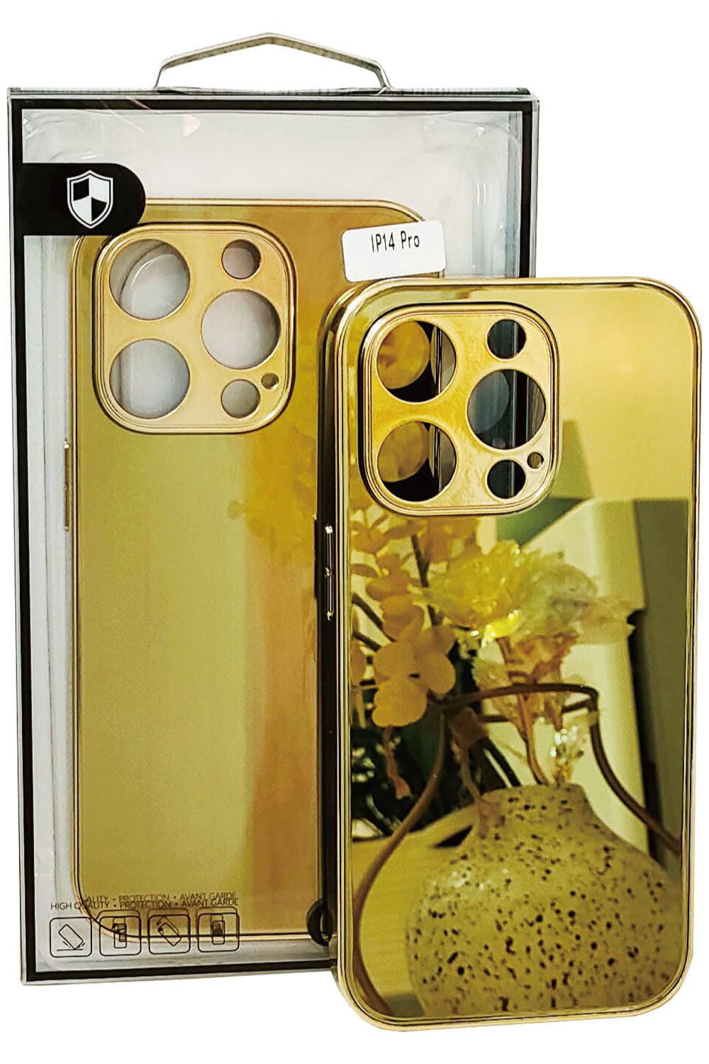 Amazon.co.jp: iPhone14 Pro用ケース ゴールド 金 ミラー仕上げ