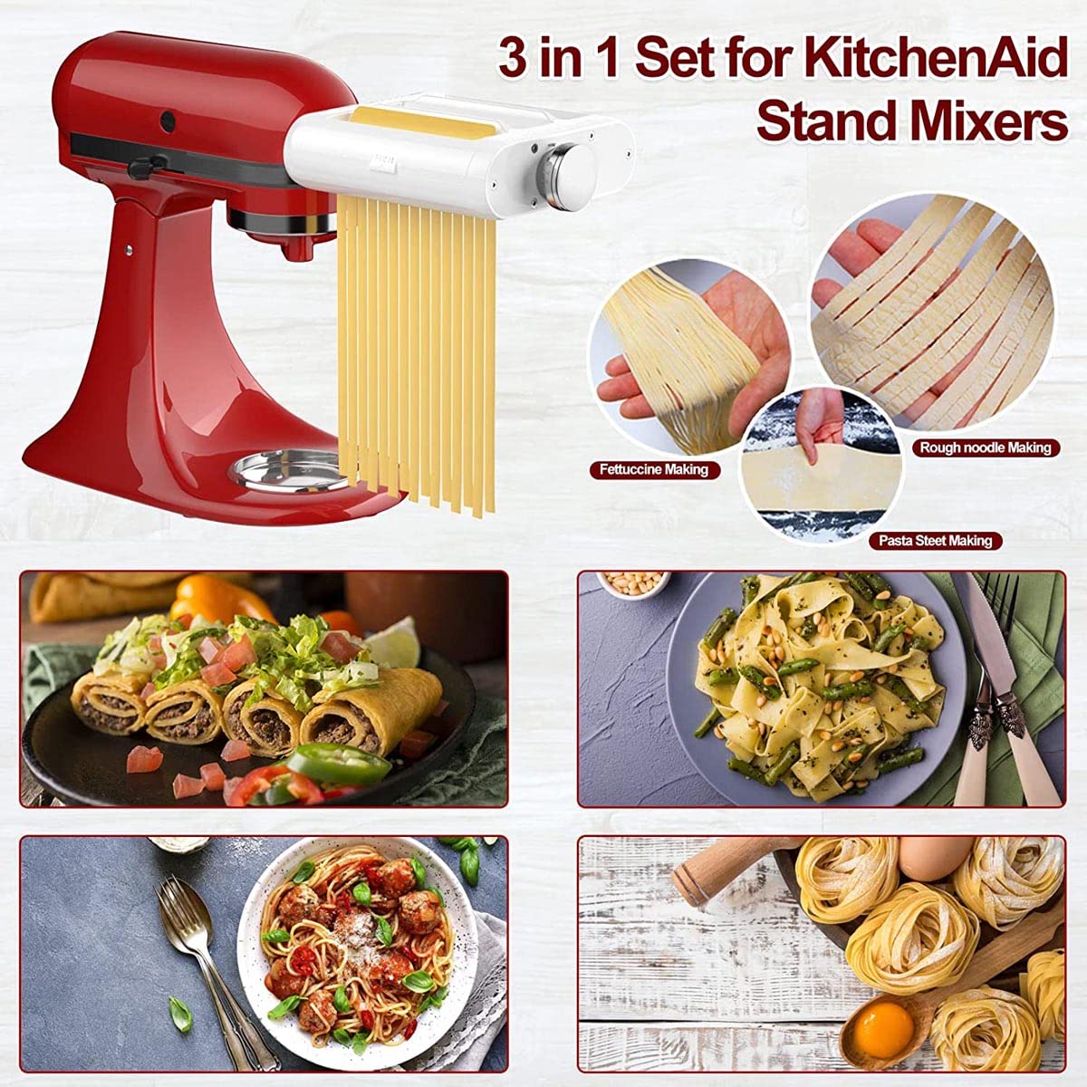Amazon | パスタメーカーアタッチメント 3イン1セット KitchenAid