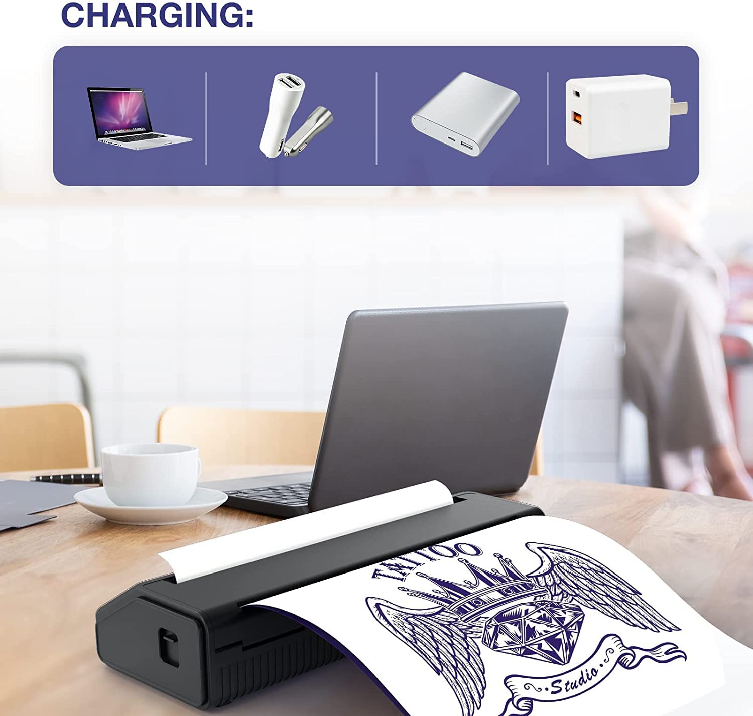 Amazon.co.jp: VLOXOタトゥー下絵転写用 持ち運びポータブル コピー