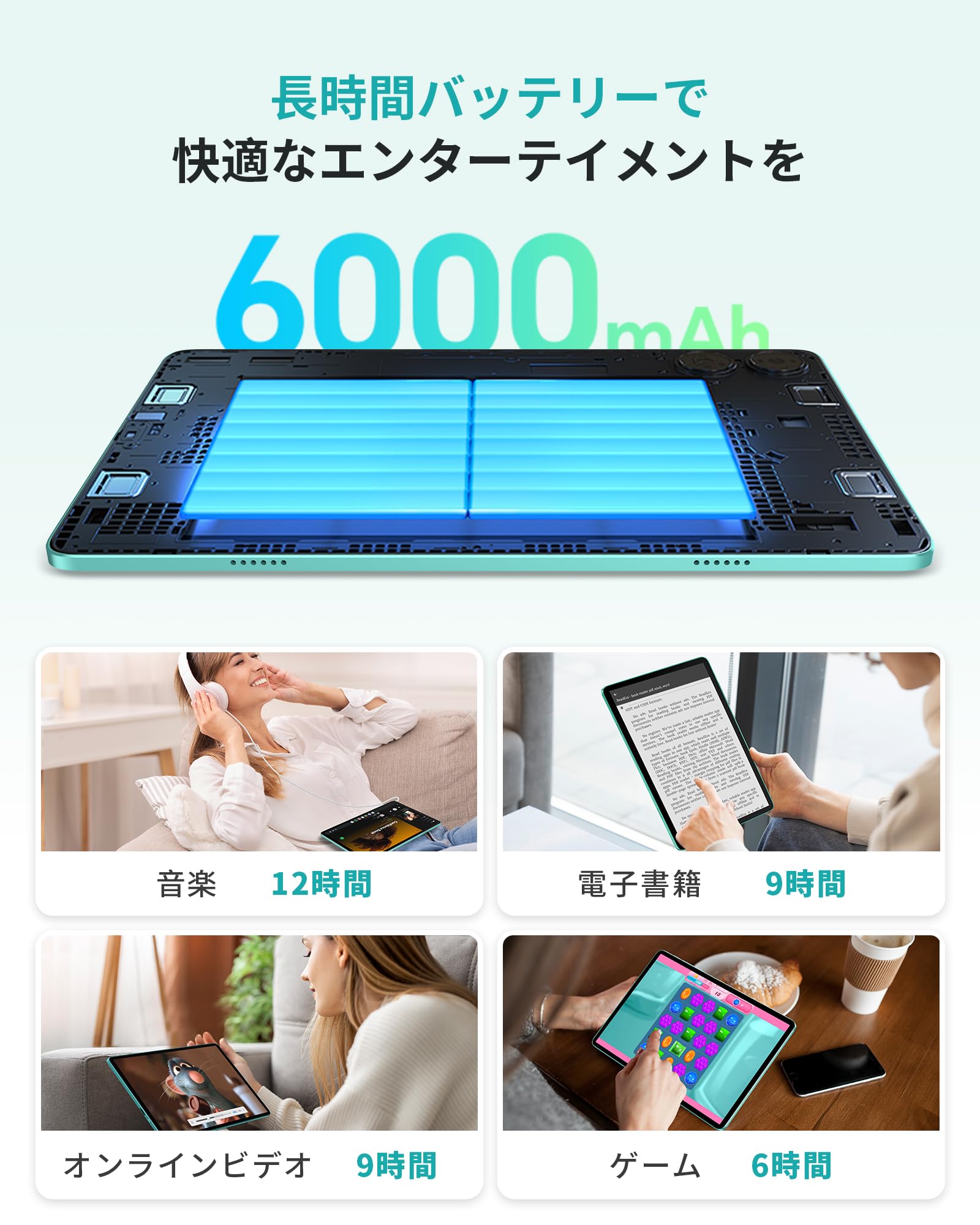 Amazon.co.jp: Android 15 タブレット 10インチ ODEA A10 12GB+128GB+