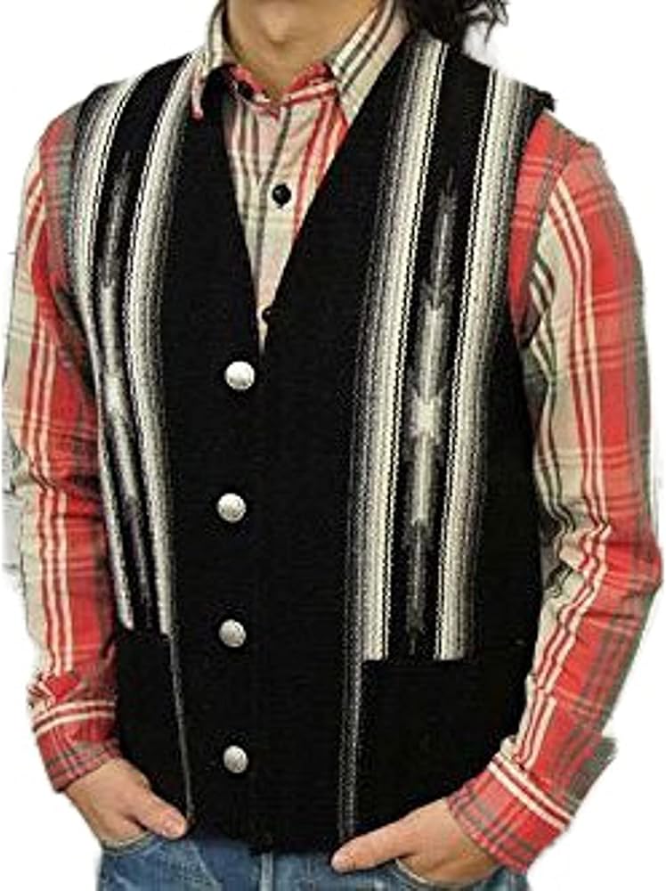 Amazon | CENTINELA センチネラ チマヨ ウール ラグ ベスト/BLACK