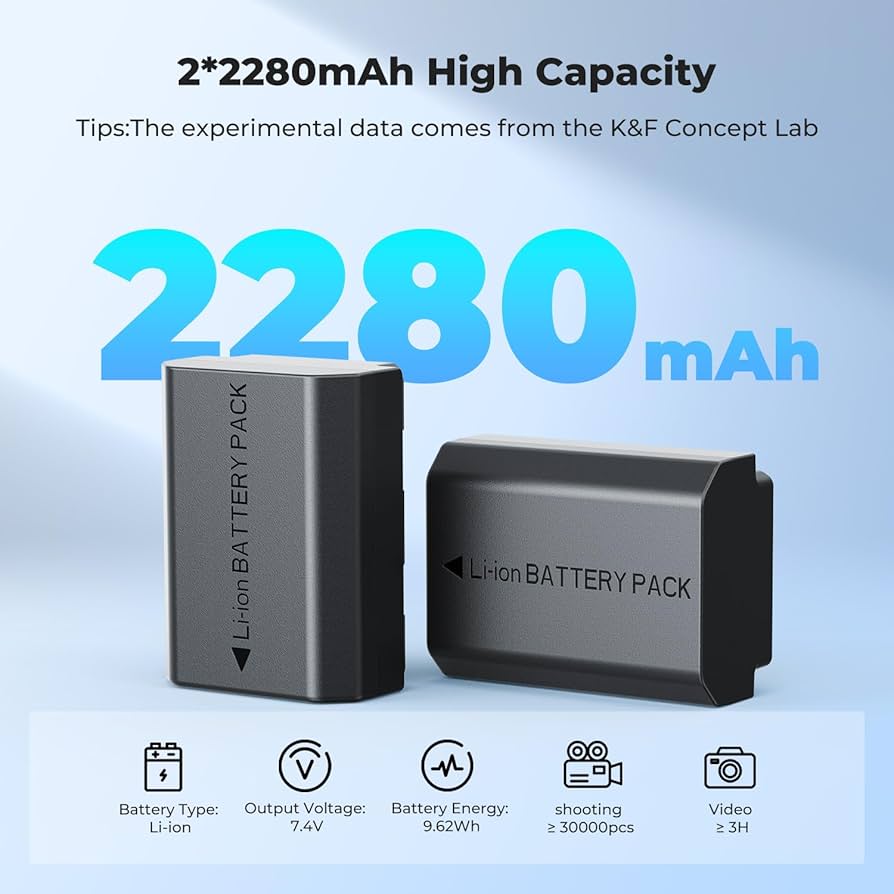 Amazon.com: K&F CONCEPT NP-FZ100 2280mAH Battery and Dual Slot
