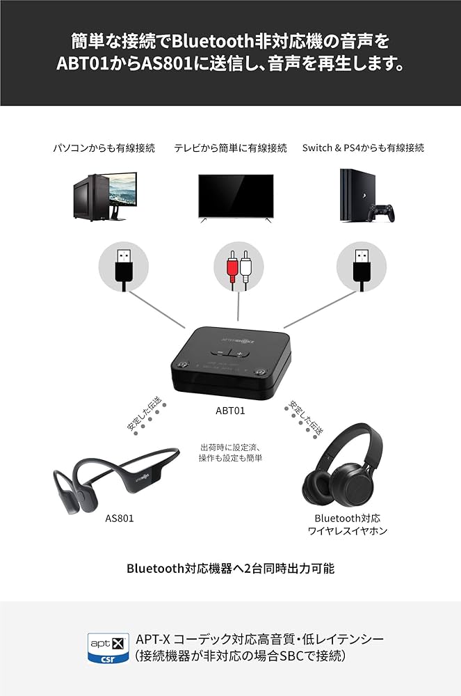 Amazon.co.jp: 骨伝導 ワイヤレスイヤホン テレビ用AfterShokz
